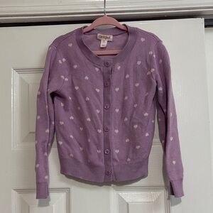 Cat & Jack Girls Lavender Heart Sweater